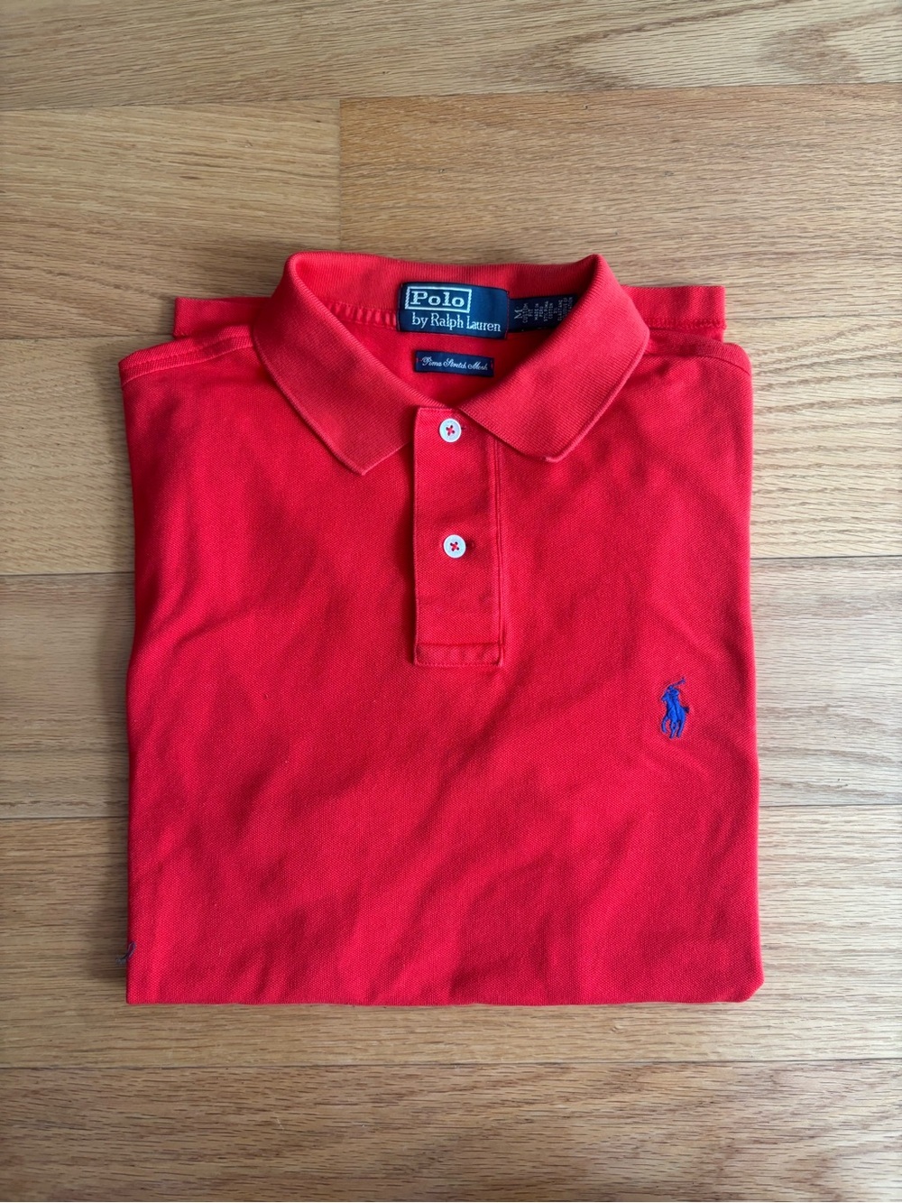 Polo Ralph Lauren Red Pima Stretch Mesh Polo Shirt Men’s Medium